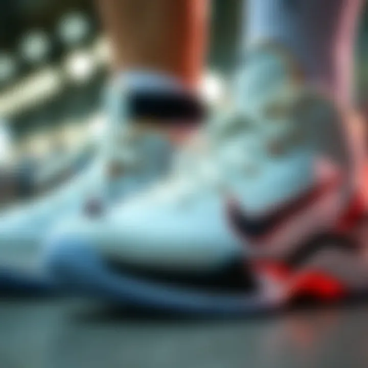 Close-up of Nike basketball shoes highlighting innovative design and technology