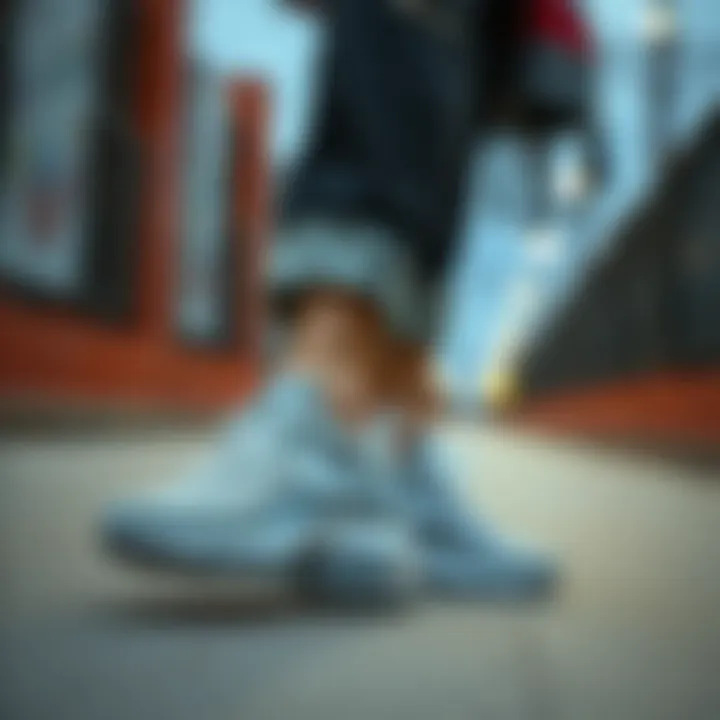 A fashionable woman pairing Nike sneakers with trendy attire