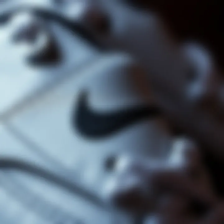 A close-up view of Nike sneaker materials showcasing texture and quality