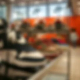 Stylish Nike sneakers on display in a modern retail environment