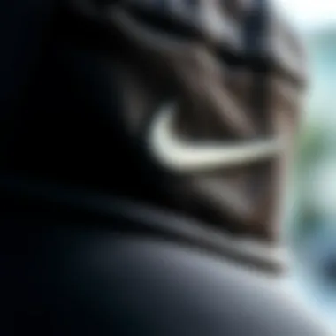 Close-up of the fabric quality of the Nike black cap