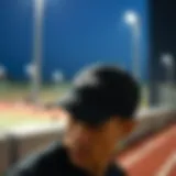 Stylish black Nike cap in a sporty setting