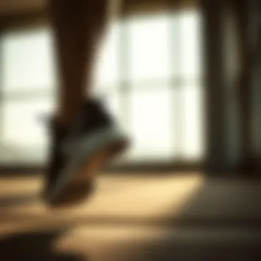 Performance in Action: Nike Half Shoes in Use Athlete in motion wearing Nike half shoes during a workout