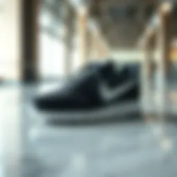 Stylish Nike half shoes displayed on a sleek surface