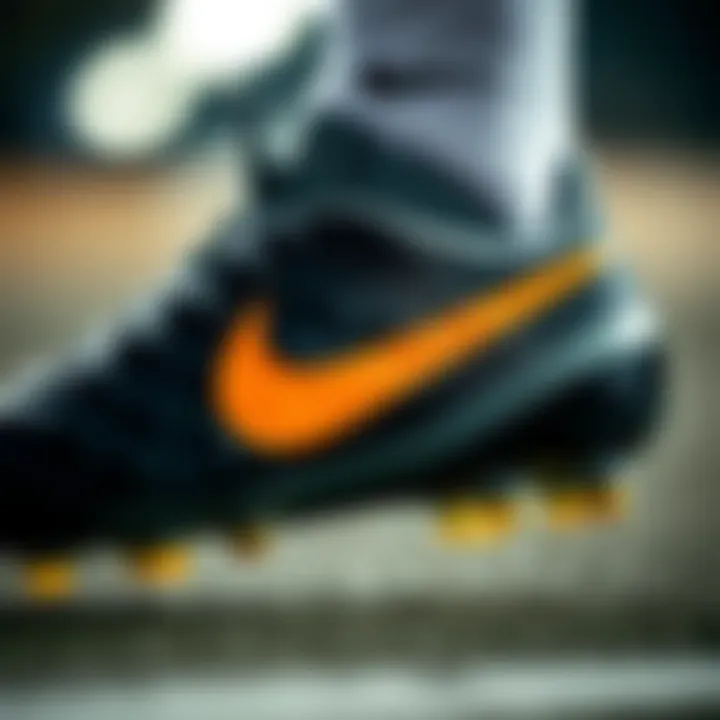 Craftsmanship Unveiled: The Art of Nike Cleat Design Close-up view of Nike cleat design highlighting materials and craftsmanship