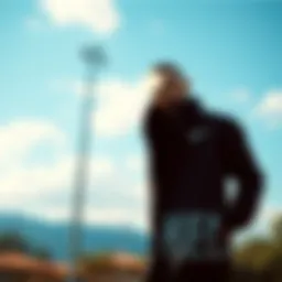 Stylish outdoor shot of a long Nike coat showcasing its sleek design.