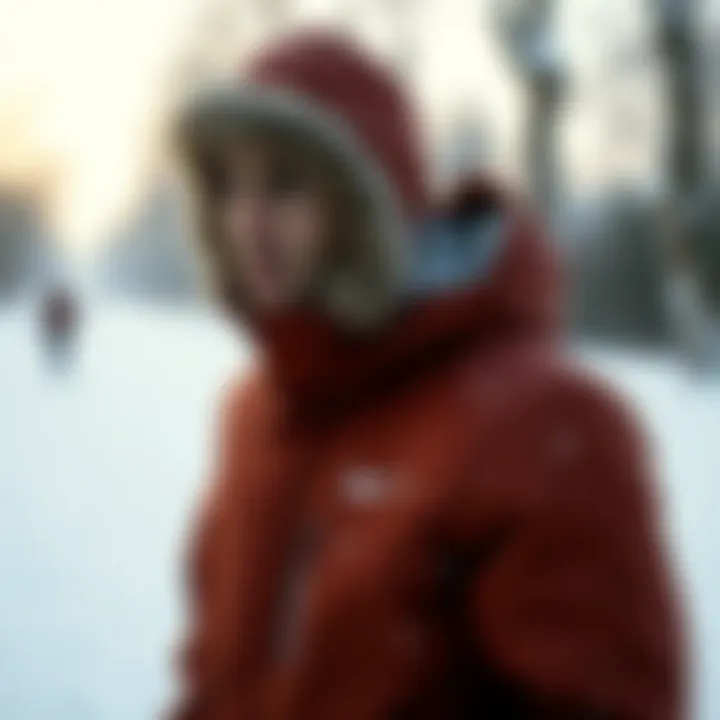 Winter Warmth with Nike Long Coat A winter scene highlighting the warmth and functionality of a Nike long coat.