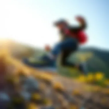 User wearing Nike Manoa LTR during an outdoor activity