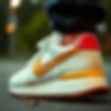 Classic Nike Retro Sneaker Design A close-up of a classic Nike retro sneaker showcasing its vintage design and modern enhancements