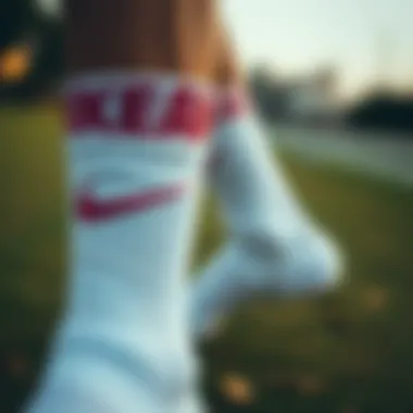 Close-up of Nike socks showcasing their quality and design