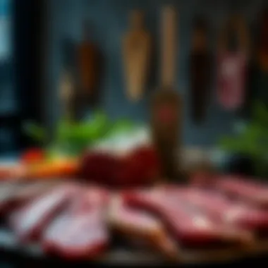 Elegant Display of Nutrient-Rich Meat Cuts Nutrient-dense meat cuts arranged aesthetically