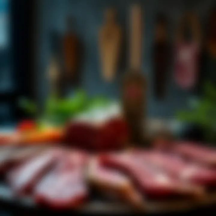 Elegant Display of Nutrient-Rich Meat Cuts Nutrient-dense meat cuts arranged aesthetically