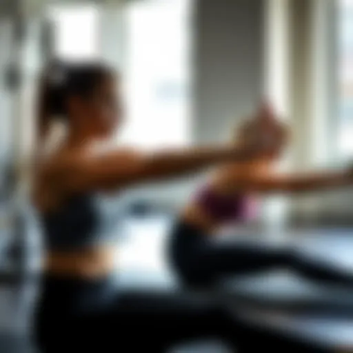 Pilates exercise demonstrating core strength