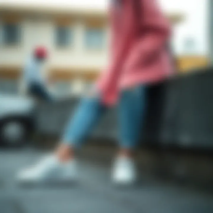 Trendy street style featuring polo white shoes