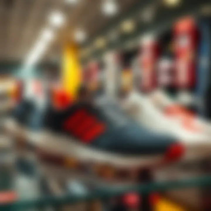 Recent popular sports footwear brands displayed together