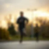 Sleek running windbreaker in action during a jog