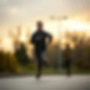 Sleek running windbreaker in action during a jog