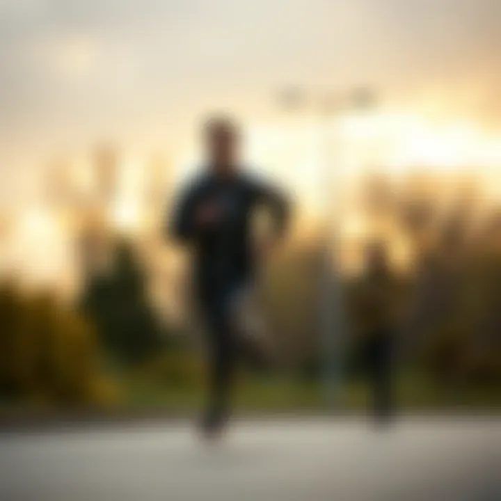 Sleek running windbreaker in action during a jog