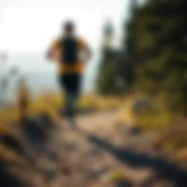 Runner navigating through a scenic outdoor trail