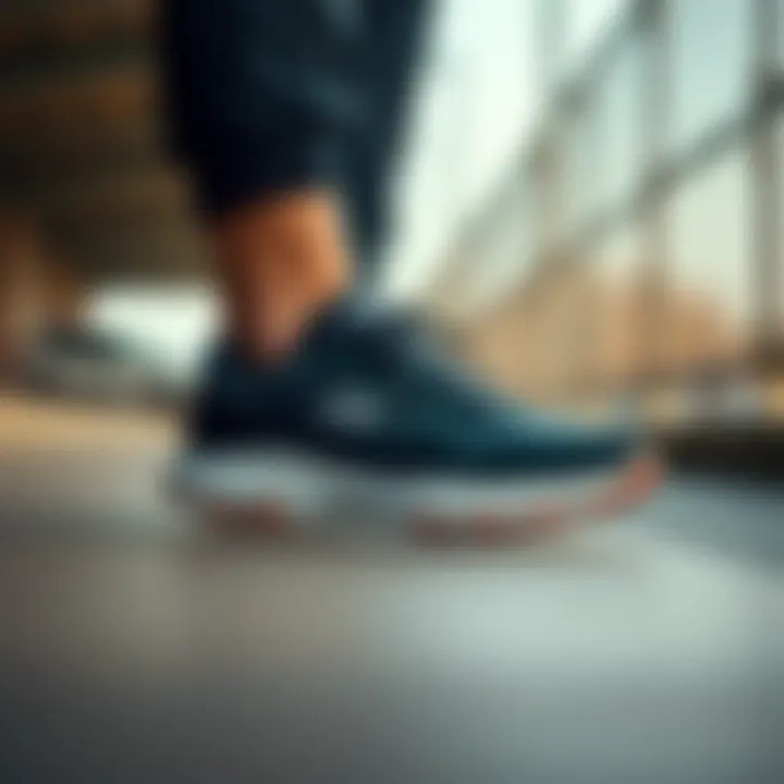 User wearing Skechers SKX in an active environment