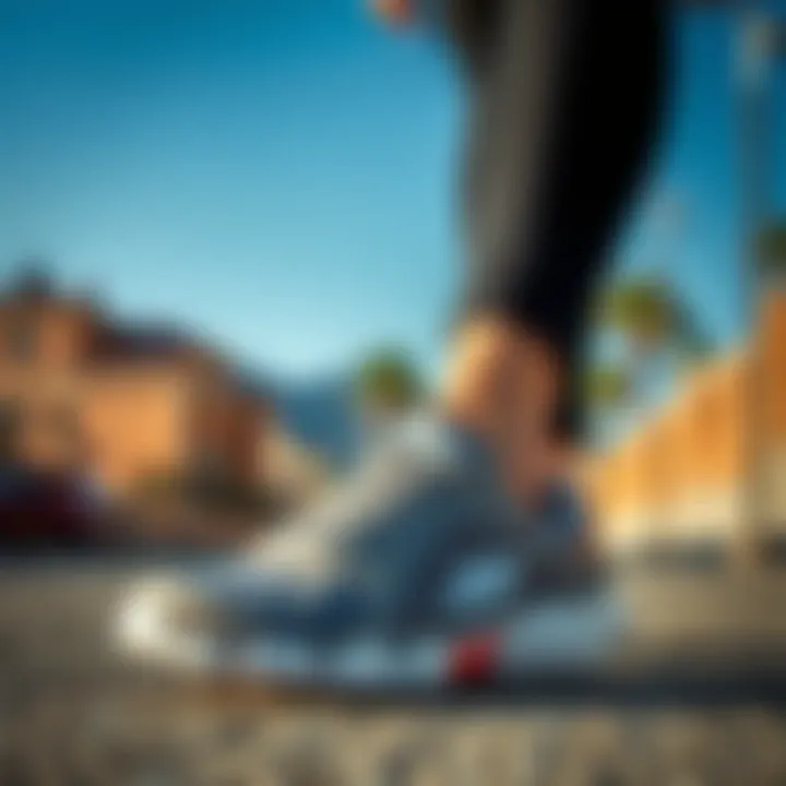 Active Lifestyle with Skechers A person enjoying an active lifestyle while wearing Skechers summer sports shoes, showcasing flexibility and performance.