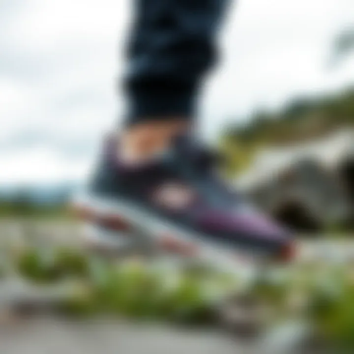 Skechers in Nature An overview of Skechers shoes in a natural outdoor setting, combining functionality and style.