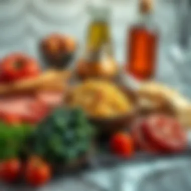 Nutrition plan with healthy food options arranged beautifully