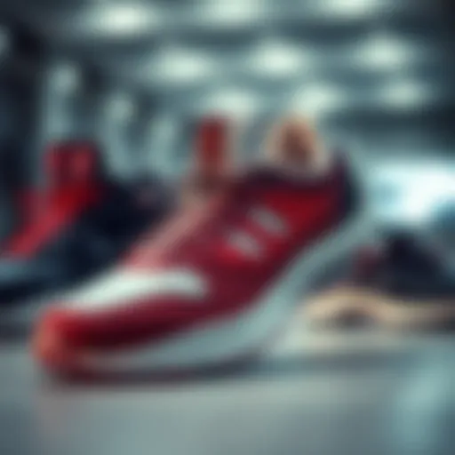 Various types of sports shoes designed for different activities