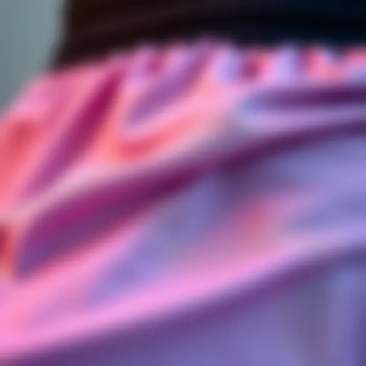 Close-up of breathable fabric used in sports shorts.