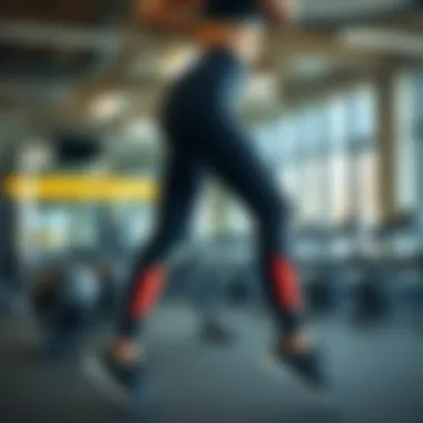 Trendy Gymwear Stylish sporty leggings displayed in a modern gym setting