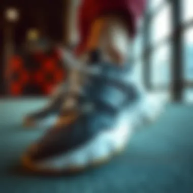 Stylish sports shoes in a dynamic setting