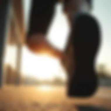 Dynamic action shot of an athlete wearing Under Armour black shoes during a workout