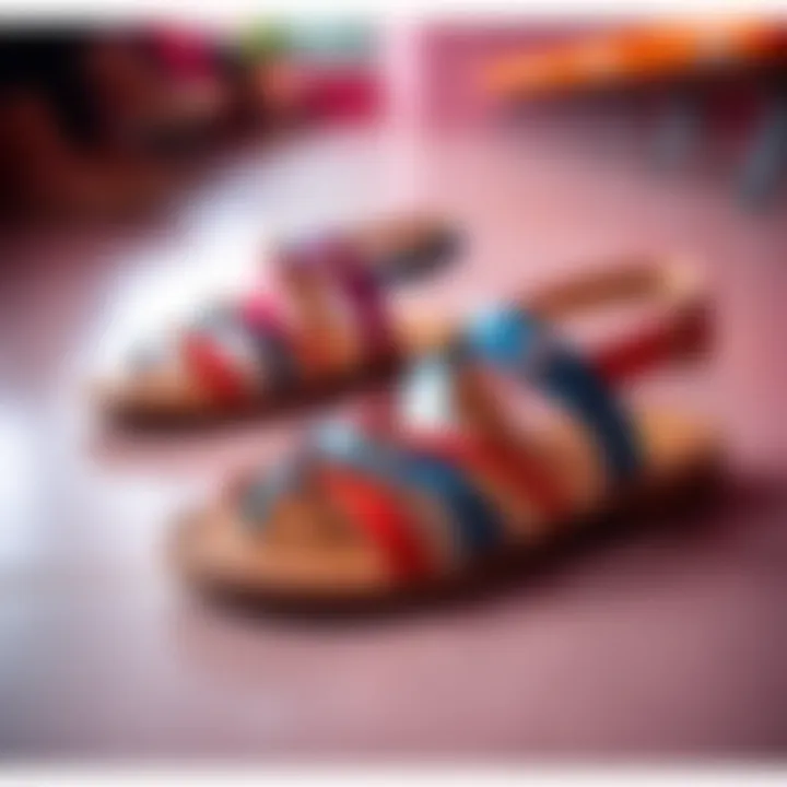 Elegant summer sandals in vibrant colors