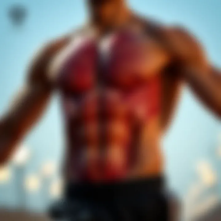 Illustration depicting the anatomy of irregular abdominal muscles